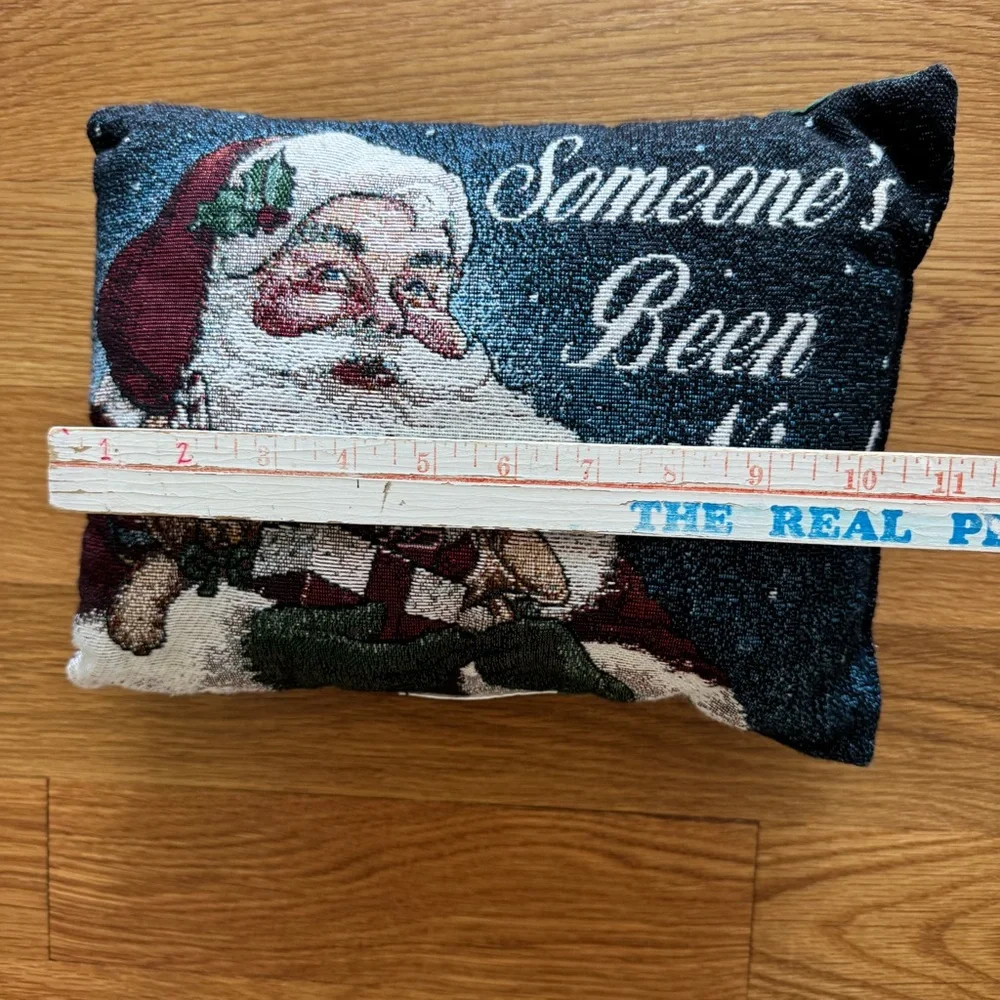 Christmas Santa Claus Someone's Been Nice Throw Pillow Tapestry Woven